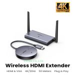 Bộ chuyển đổi HDMI có chipset trình chiếu qua mạng Ugreen 90909A 4k30hz băng tần 2.4g và 5g 1 bộ nhận và 1 bộ phát wireless HDMI không dây 4K 29497 CM586
