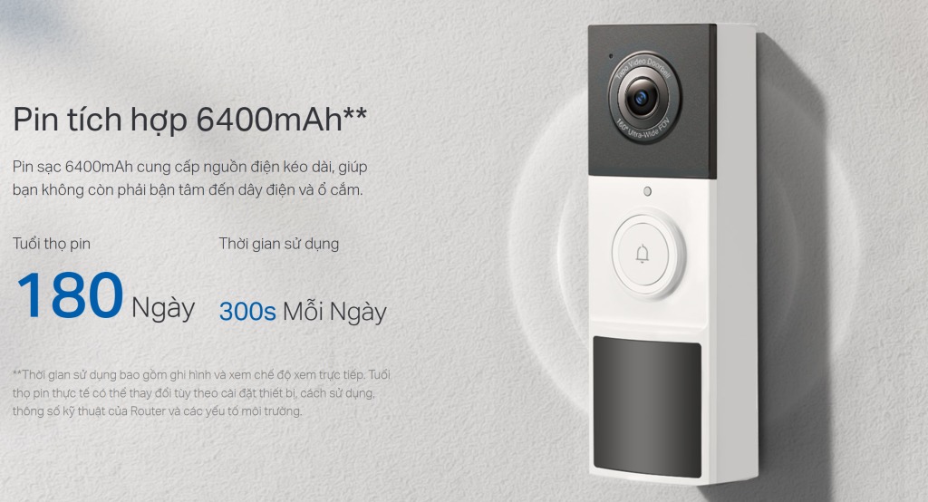 Camera chuông cửa Tapo D210 2K 3MP Đàm thoại