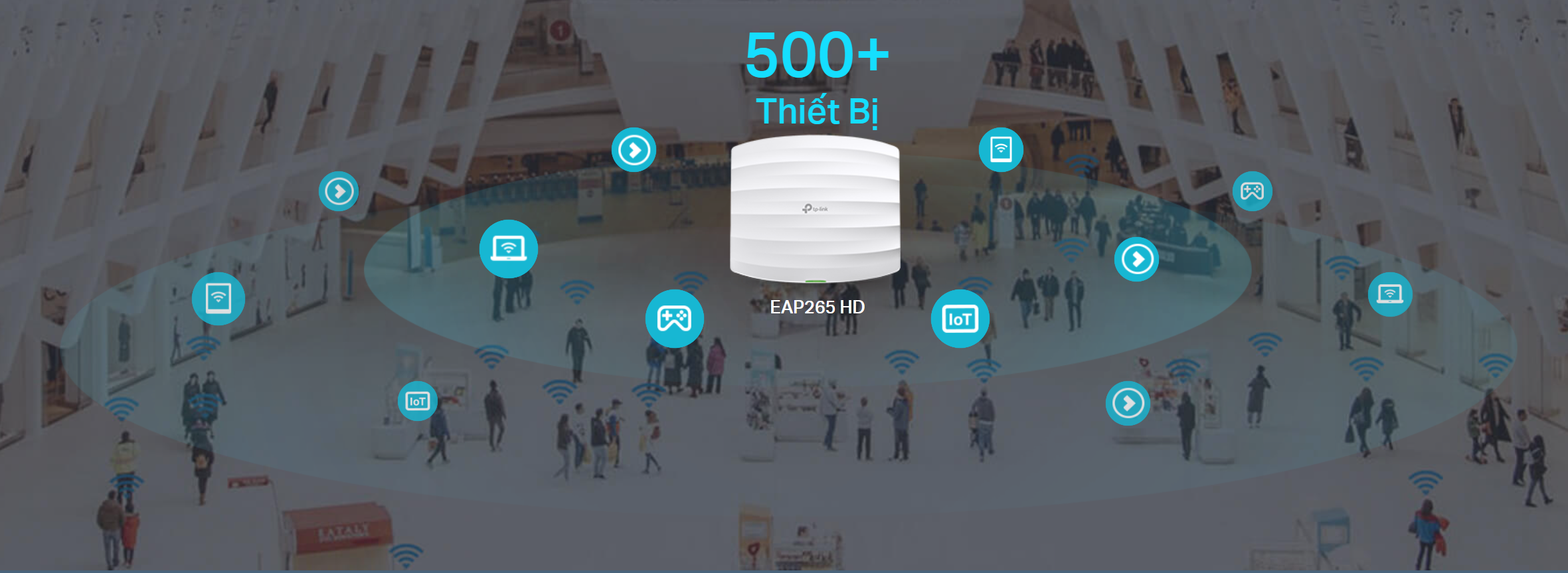 Access Point Wi-Fi Gắn Trần Gigabit MU-MIMO AC1750 TP-Link EAP265 HD chinh hang