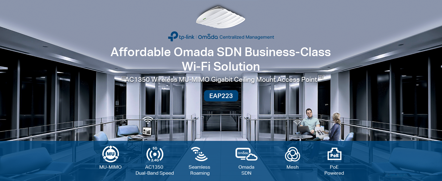 Bộ Phát Wi-Fi Gắn Trần Gigabit AC1350 MU-MIMO TP-Link EAP223 Bộ Phát Wi-Fi Gắn Trần Gigabit AC1350 MU-MIMO TP-Link EAP223