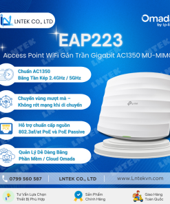 Bộ Phát Wi-Fi Gắn Trần Gigabit AC1350 MU-MIMO TP-Link EAP223_LNTEKVN