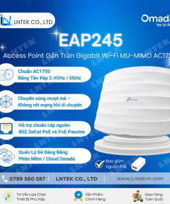 Bộ Phát Wi-Fi Gắn Trần Gigabit AC1750 MU-MIMO TP-Link EAP245 Băng Tần Kép_LNTEKVN