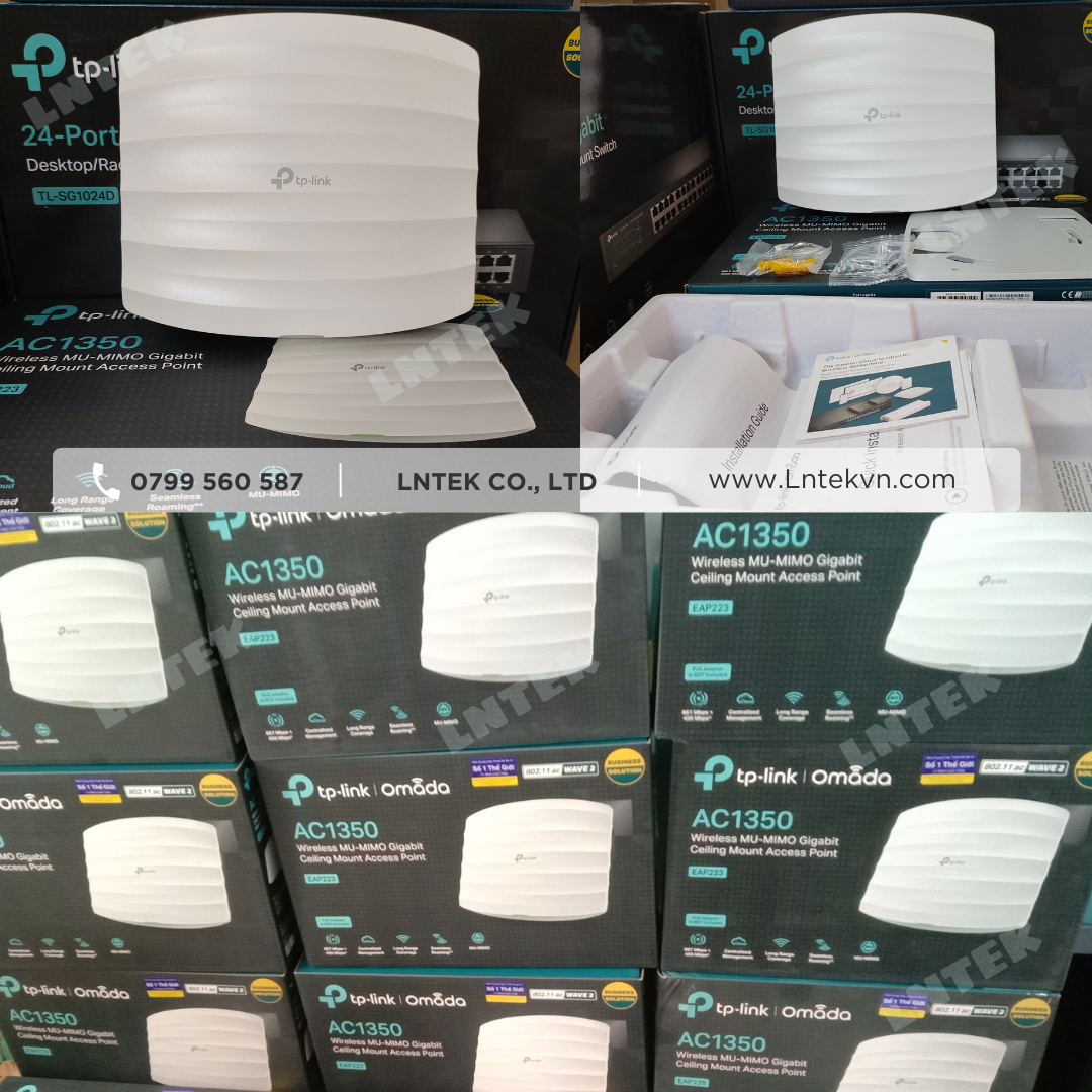 Bộ Phát Wi-Fi Gigabit AC1350 MU-MIMO TP-Link EAP223_LNTEKVN