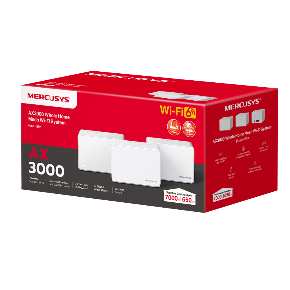 Bộ Phát Wifi 6 Mesh Mercusys Halo H80X_LNTEK CO., LTD
