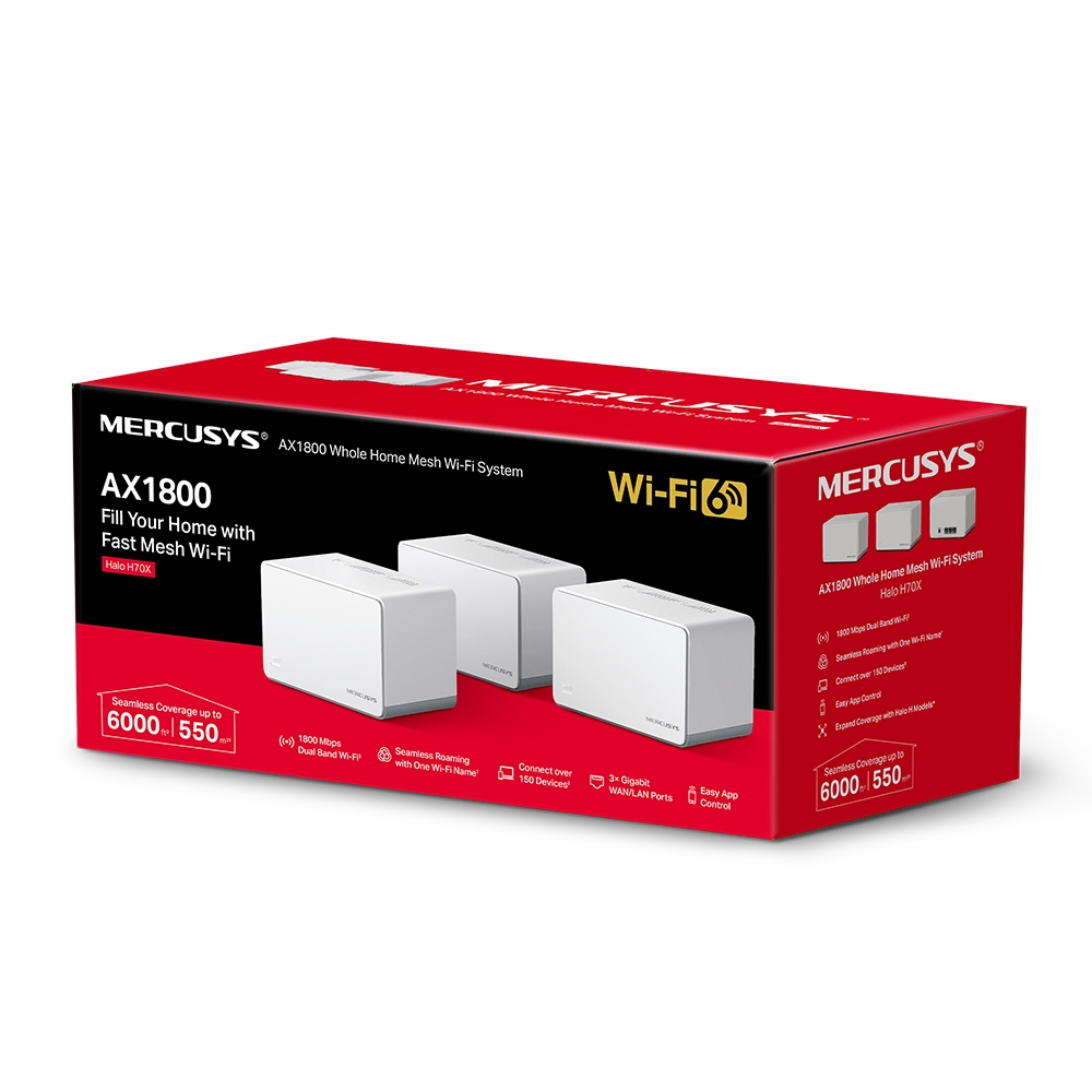 Bo Phat Wifi Mesh Wi‑Fi 6 AX1800 Mercusys Halo H70X (3-Pack)_LNTEK
