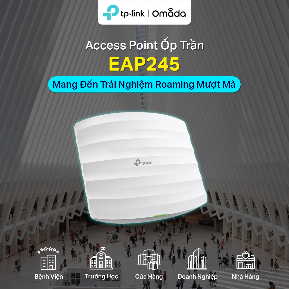 Bộ phát sóng Wifi TP-LINK EAP245 AC1750Mbps chính hãng_Cong nghe LNTEK