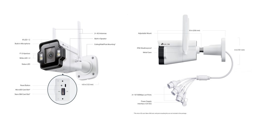 Camera Bullet Ngoài Trời 4G Màu Ban Đêm TP-Link VIGI 4MP InSight S345-4G chinh hang_LNTEK