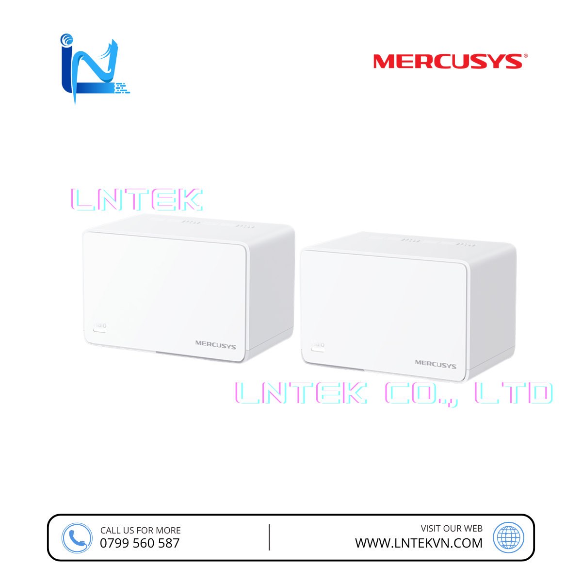 Hệ Thống Wi‑Fi 6 Mercusys Halo H80X Mesh AX3000 (2-Pack)