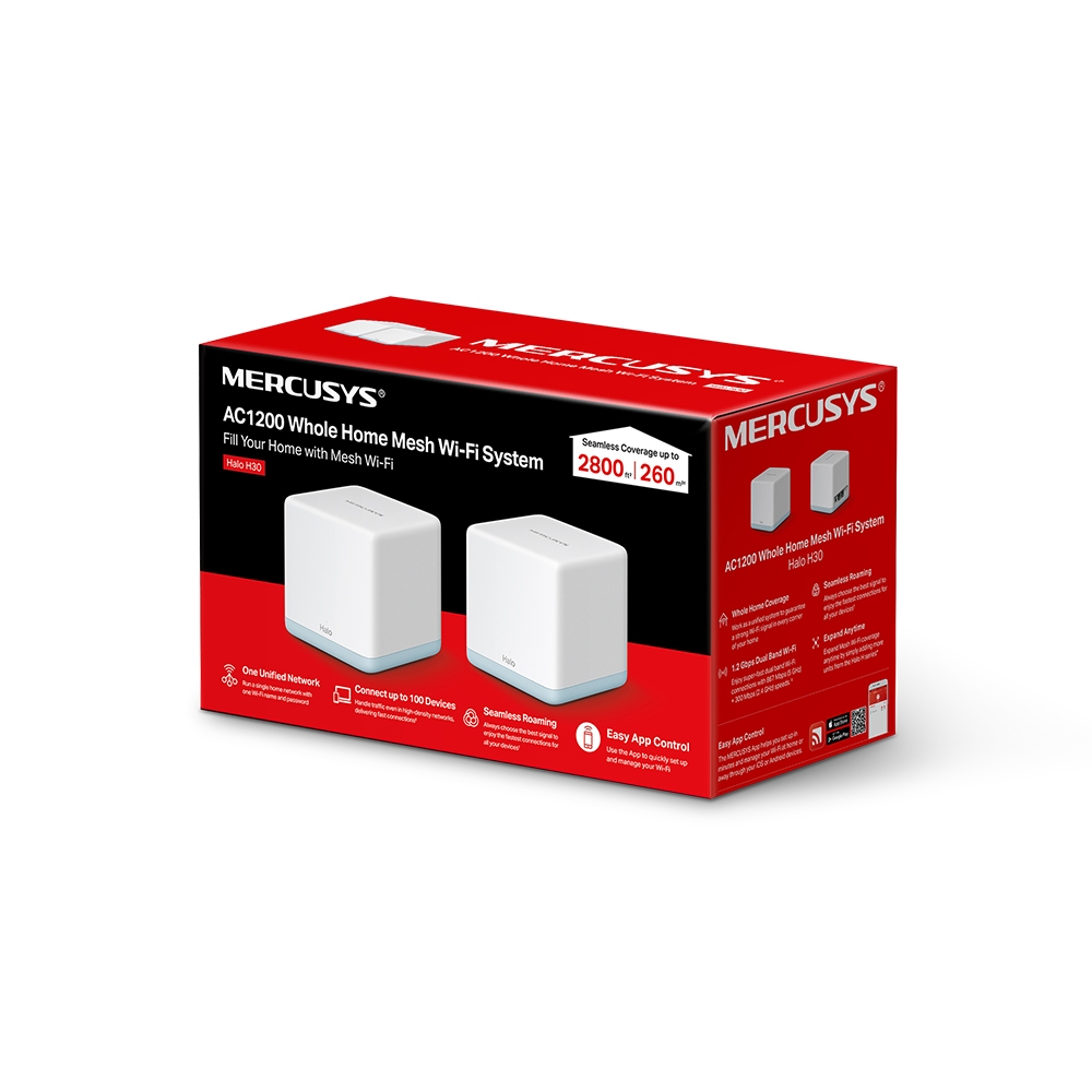 Wifi Mesh Mercusys Halo H30 (2-Pack) chinh hang_LNTEK CO., LTD