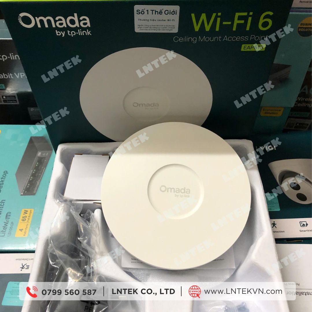 Bộ Phát Wi-Fi 6 Gắn Trần TP-Link EAP610 Gắn Trần Băng Tần Kép AX1800_CONG NGHE LNTEK