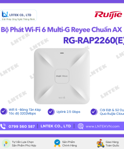 Bộ Phát WiFi 6 Ruijie RG-RAP2260(E) Reyee Chuẩn AX tốc độ 3200Mbps_CÔNG NGHỆ LNTEK
