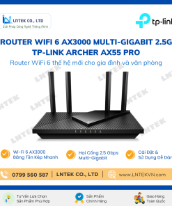 Bộ Phát WiFi 6 TP-Link Archer AX55 Pro AX3000 Multi-Gigabit với hai cổng 2.5G_LNTEK