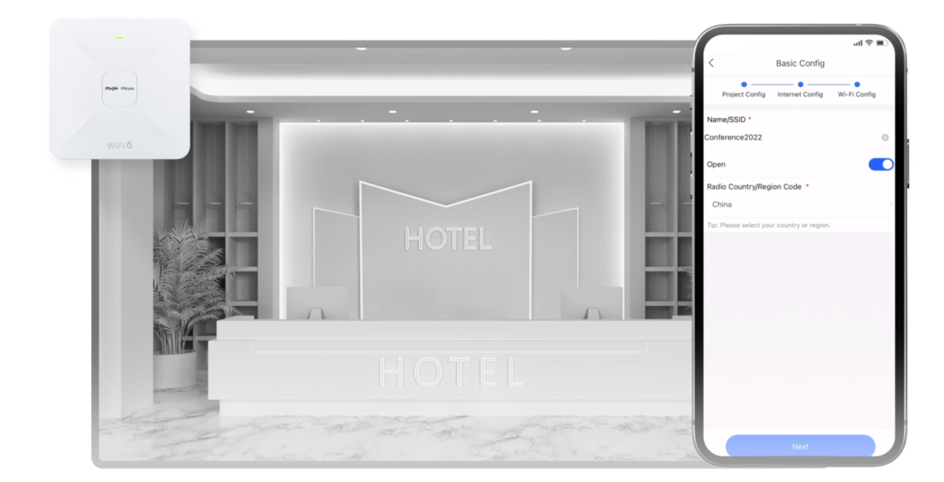 WiFi 6 Ruijie Reyee RG-RAP2260 (E) Chuẩn AX tốc độ 3200Mbps hang chinh hang