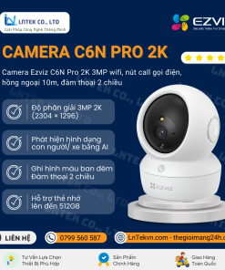 Camera Ezviz C6N Pro 2K 3MP wifi, nút call gọi điện, hồng ngoại 10m, đàm thoại 2 chiều_LNTEK
