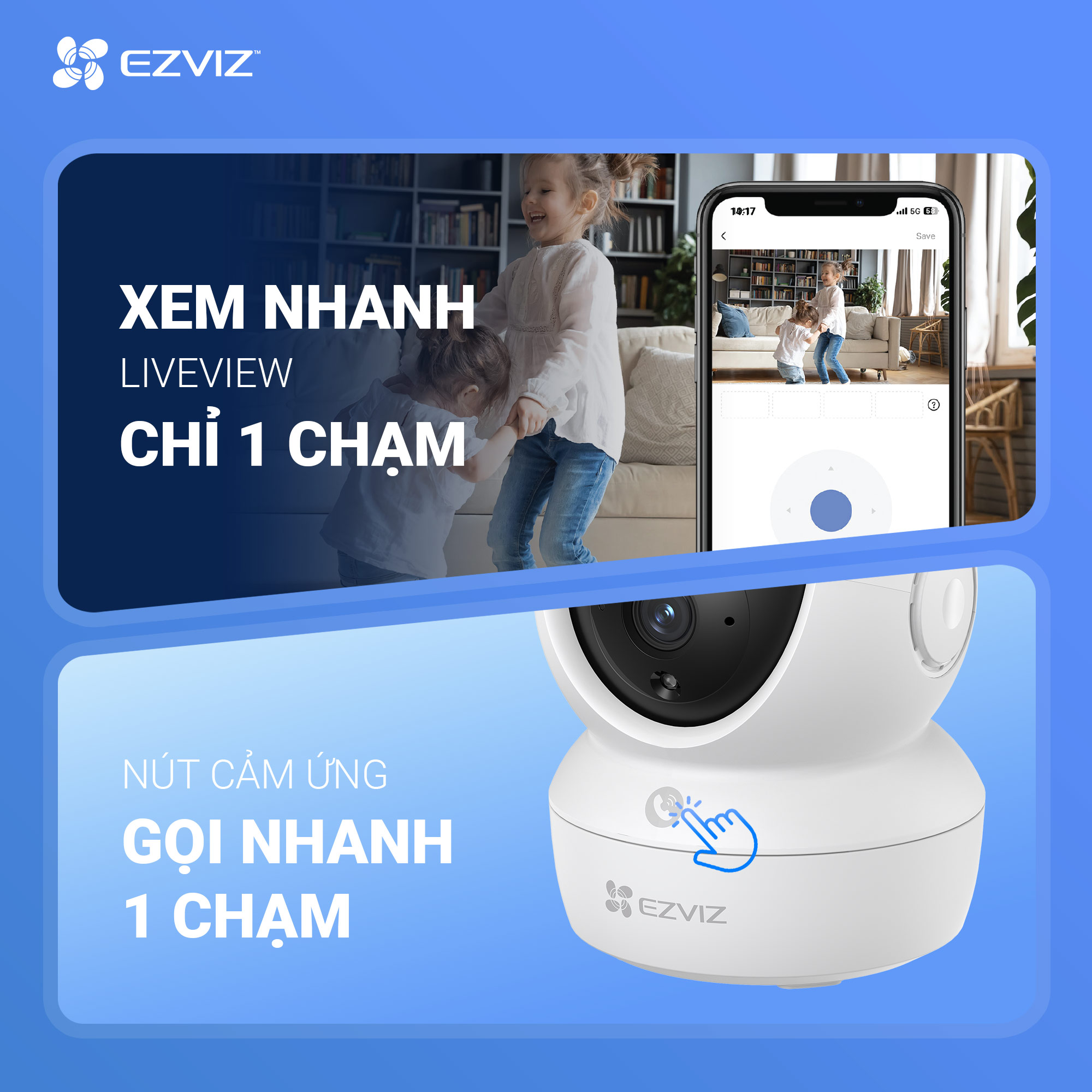 Camera Ezviz C6N Pro 2K 3MP wifi, nút call gọi điện, hồng ngoại 10m, đàm thoại 2 chiều_LNTEK