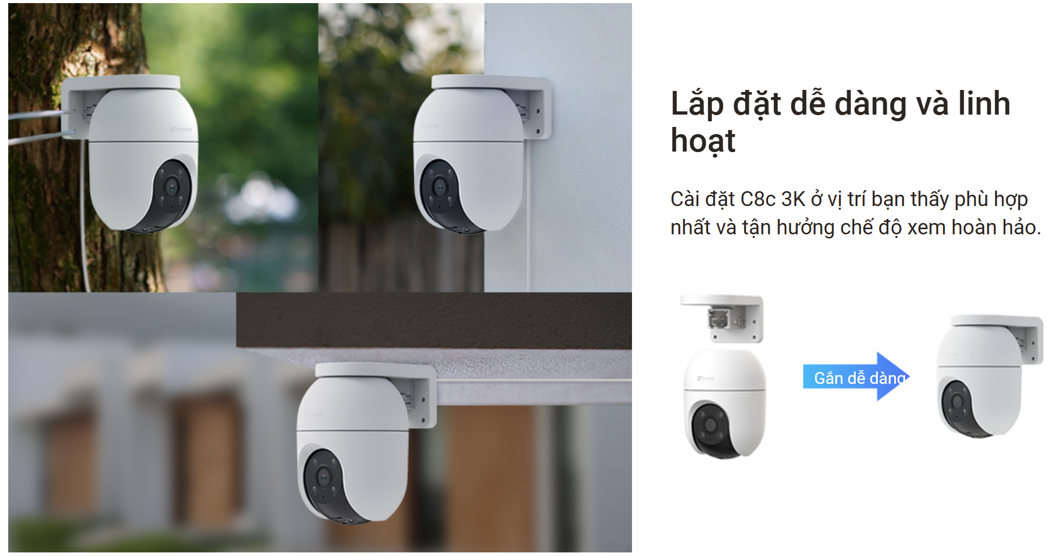 Camera wifi ngoài trời 360 độ Ezviz C8C 3K 5MP chinh hang Camera wifi ngoài trời 360 độ Ezviz C8C 3K 5MP chinh hang