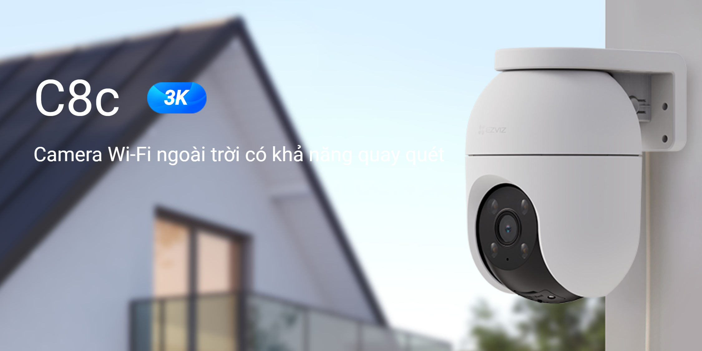 Camera wifi ngoài trời 360 độ Ezviz C8C 3K 5MP Camera wifi ngoài trời 360 độ Ezviz C8C 3K 5MP