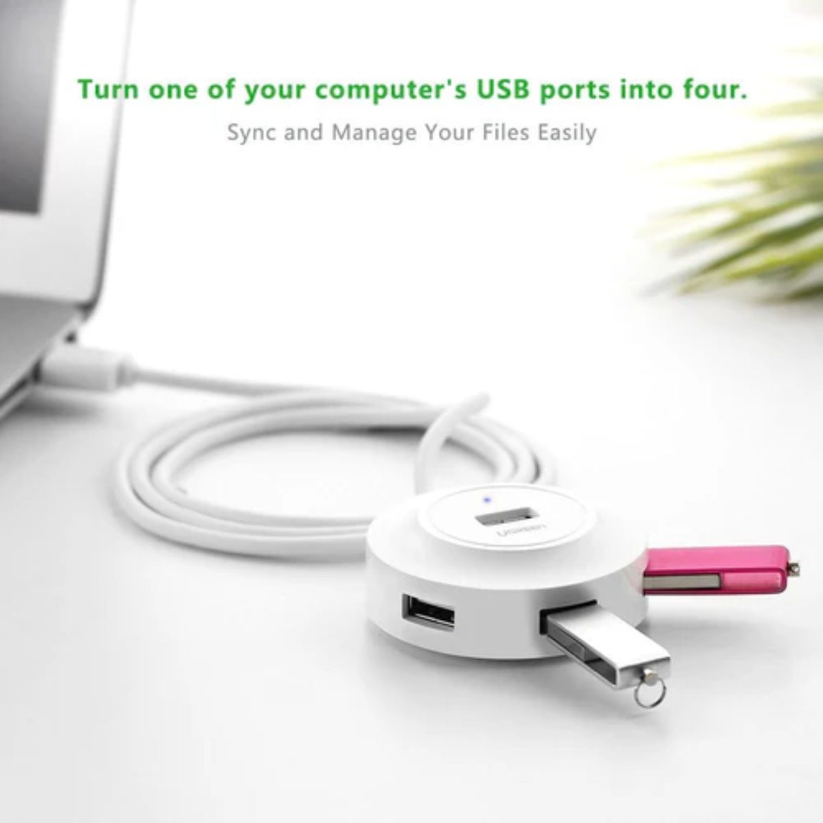 Bộ Chia Hub USB 2.0 4 Cổng Ugreen 20270 Dài 1M Màu Trắng_LNTEK CO., LTD Bộ Chia Hub USB 2.0 4 Cổng Ugreen 20270 Dài 1M Màu Trắng_LNTEK CO., LTD