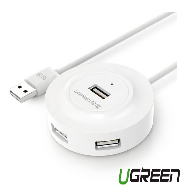 Bộ Chia Hub USB 2.0 4 Cổng Ugreen 20270 Dài 1M Màu Trắng_LNTEK
