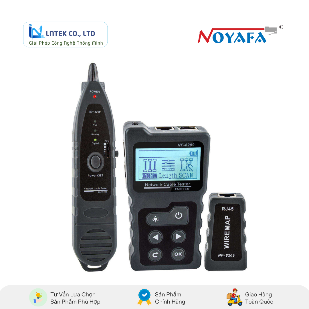 Bộ Test Cáp Mạng Noyafa NF-8209 Kiểm Tra Và Dò Cáp Mạng Chuyên Nghiệp_LNTEK