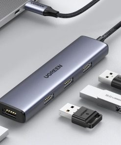 Bộ chia HuAb USB-C ra 4 cổng USB 3.0 màu đen Ugreen (20841)_LNTEK