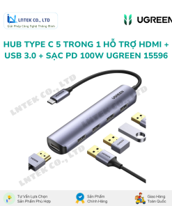 Hub Type-C Ugreen 15596 100W PD, HDMI 4K@30Hz_LNTEK CO., LTD