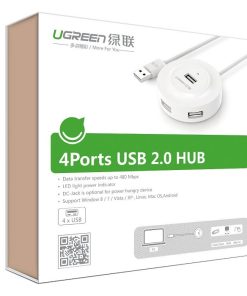 Hub USB 2.0 4 Cổng Ugreen 20270 Dài 1M Màu Trắng_LNTEK