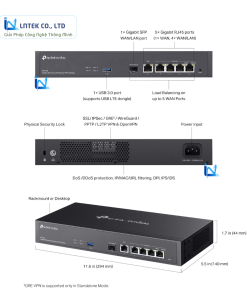 Router TP-Link ER7406 Omada Gigabit VPN Gateway chinh hang_LNTEK CO., LTD